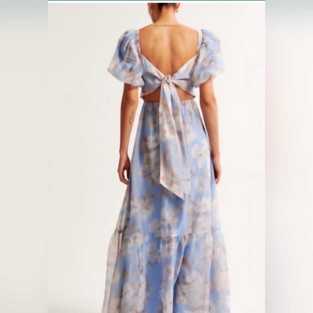 Abercrombie & Fitch Light Blue Floral Maxi Dress - Picture 3 of 8